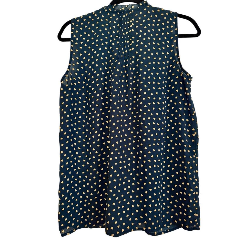 Adrianna Papell Heart Pintuck Sleeveless Henley Blouse